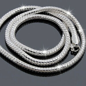 925 Stamp Snake Chain 3MM Silver Color Chain 20 inches Necklace